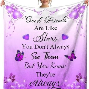 Purple Butterfly Quote Blanket NWOT